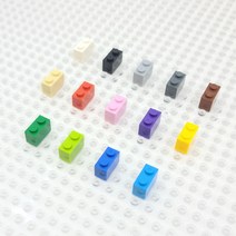 요고요 레고 호환 부품 커스텀 벌크 브릭 블럭 타일 플레이트 100G 소포장 패키지, [브릭 1 x 2] 연두색 100G