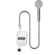 돼지꼬리히터 대체 심야 전기온수기 상향식 3500w 3 초 난방 욕실 주방 tankless 온도 표시 난방 샤워 가정용전기보일러 전기 순간온수기, 하얀, 오 플러그