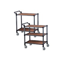 월드센스 우드 서빙카트 3단 프리미엄 주방 식당카트, 내츄럴오크:소