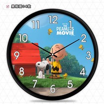 해외배송 스누피 귀여운 만화 시계 거실 벽시계 크리 에이 티브 북유럽, 04. 블랙 프레임 04