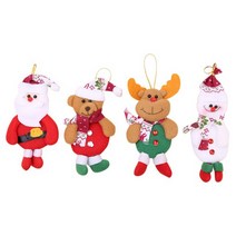 4pcs 크리스마스 트리 장식 귀여운 산타 클로스 눈사람 펜던트 선물 크리스마스 장식