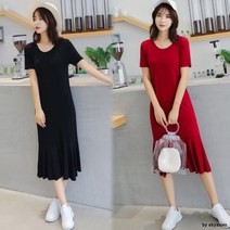 크로밍 반팔 플레어 롱원피스 SD-200439