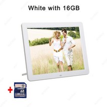 전자 앨범 LED 스크린 디지털 프레임 이미지 뮤직 비디오 좋은 선물 12 인치, [07] White with 16GB