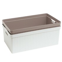 다이소 브릭스 멀티바스켓 다용도 수납함 정리함 장난감정리 잡화정리함 7호, 크리미 아이보리