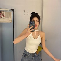 코바늘조끼 뷔스티에 나시 크로쉐 여름 펀칭 여성 니트