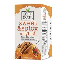 Good Earth 허브차 스위트 & 스파이시 카페인 프리 티백 18개
