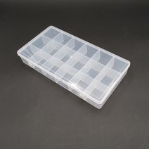 보석함 귀금속 보관함 정사각형 투명 플라스틱 보관 상자 케이스 18/24 슬롯 조절 알약 쥬얼리 비즈 귀걸이