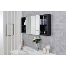 닥터바스 욕실 수납장 욕실장 슬라이드장 화장실 수건장, 7-3 댐핑 블랙 1400-600, 1개