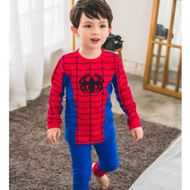 [마마고] 남아 내복 히스파이더맨 히어로 캐릭터 캠핑 실내외복 상하세트