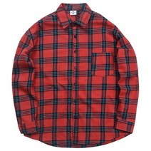티아즈 노스텔지어 체크 셔츠 (레드) 남여공용 빅사이즈 오버핏셔츠
