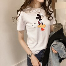 KORELAN 핫픽스 미키 티셔츠 여자 반팔 트랙 인스파이어 미키마우스 톱