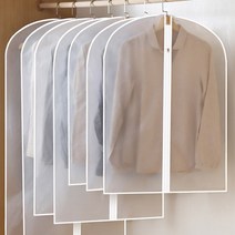 PEVA 지퍼식 옷커버 의류 코트 옷정리 5PCS 행거커버 반투명 먼지차단행거가리개, L(60X100CM)5개