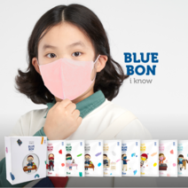 블루본 아이노우 컬러마스크 유아동 10매, 민트10매