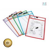 학습지 보관 포켓 보드판활용 투명화일 5개 게시판 유아보드 공부칠판 선물