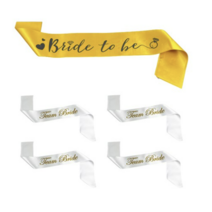 브라이덜샤워 예신 어깨띠 + 친구어깨띠 4p, 골드(어깨띠) 화이트(친구어깨띠), 3세트