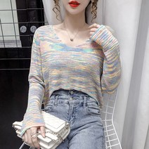 HQINT 여성 봄니트 봄 스웨터 여자니트 기본니트티 긴팔니트 빅사이즈 ZA-207788