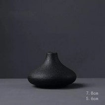 국화화분 꽃화분 집들이화분 검은 세라믹 작은 꽃병 가정 장식 공예 탁상 장식 단순 일본식 장식, 2