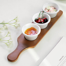 소스볼 트레이 4p 세트 케찹 종지 간장 유리 미니 그릇 3p 초장 양념 소스 보트, 소스볼 트레이 세트