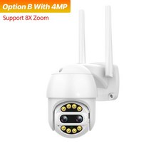 야외 무선 CCTV 카메라 8MP HD 와이파이 IP 카메라 8X 줌 5MP P2P 보안 PTZ 카메라 4MP 듀얼 렌즈 비디오 감시 iCSee, 15.Option B With 4MP - AU 플러그