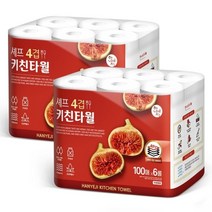한예지 셰프 키친타올 4겹 100매 6롤, 6개입, 2개
