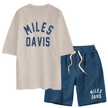 남녀공용 빅사이즈 5부오버핏 마일즈 + 반바지 마일즈 트레이닝세트