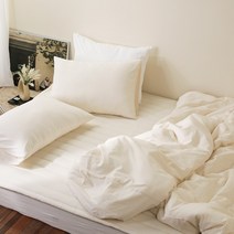 퓨어 30수 워싱 광목 순면 이불커버, 화이트