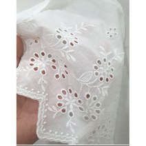 들꽃 펀칭 면레이스 60수 아사면 [백아이보리색], 레이스1필(14.5마)