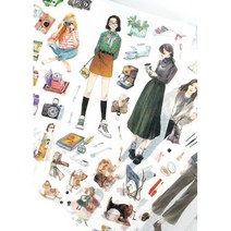 빈티지 다꾸스티커 vol 19 세트 다이어리꾸미기 고양이 꽃 귀여운 음식 레트로 인스, 12.도쿄 선술집