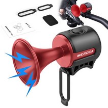 자전거벨Electronic Bicycle Bell 120dB Super Loud Bike Horn Long Standby Button Battery Operated, 03 Black