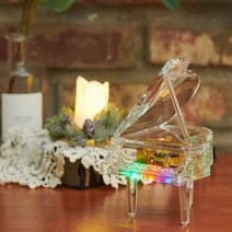 디작소 LED 투명 그랜드 피아노 오르골 태엽 투명피아노, 선택완료