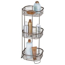 IDesign Forma 금속 와이어로 된 코너용 스탠딩 샤워 캐디 샴푸와 컨디셔너 및 비누 보관용 바구니형 선반 24.1 cm (9.5 인치) x 66.7 (26.25 인치, Caddy