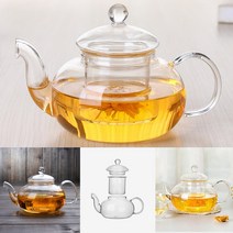 유리 차 포트 로즈마리 로하티 (700ml) 주전자 필터 뚜껑 일체형 분리 세척 위생 따뜻한 티 홍차 다도 팟
