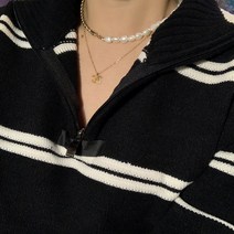 [당일출고] 링핑 체인 진주목걸이 캐주얼진주목걸이 담수진주 커플목걸이