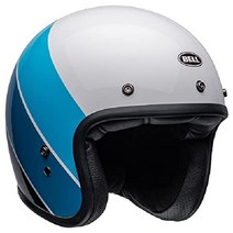 BELL 커스텀 500 헬멧 (매트 블랙 - 라지), Small, Riff White/Blue