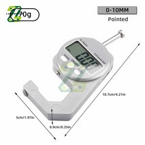 디지털 두께 게이지 0-10/20mm 휴대용 LCD 전자 두께 테스터 유리 두께 게이지 측정 도구, 03 10MM pointed