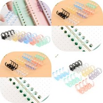 마트498 컬러 4구 제본링 1P 더블클립 루즈링 셀프제본 페이퍼클립 책철 코일링 와이어링 소책자 파일, 노랑