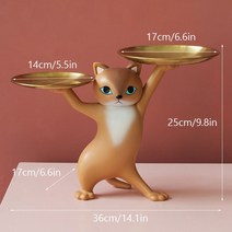 핫토이 산타 랜덤 귀칼 피규어 피규어제작 북유럽 수지 고양이 트레이 동상 침실 입구 홈 오피스 테이블 책상 장식 액세서리 키 캔디 컨테이너 보관 조각, [03] C