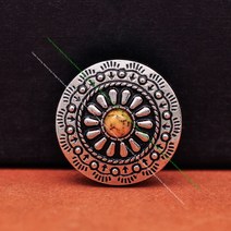 10X 남동 부족 실버 플라워 청록색 구슬 가죽 공예 수하물 가방 케이스 의류 재봉 Concho 버튼, 05 Yellow Bead