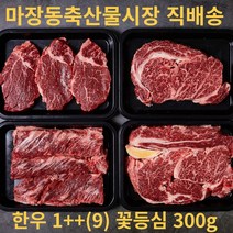 마장축산물시장 직배송 1++ 투쁠 마블링9 최상위등급 최상급 한우 특수부위 꽃등심 300g