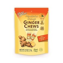 Prince of Peace Ginger Chews with Mandarin Orange 4 oz. – 설탕에 절인 생강 – 오렌지 캔디 – 오렌지 생강 츄 – 캔디 – 메스꺼움, 만다린 오렌지