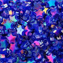 100pcs 투명 AB 색상 다섯개 스타 심장 아크릴 비즈 쥬얼리에 대 한 느슨한 스페이서 DIY 팔찌 액세서리 만들기, 08 Royal Blue
