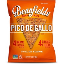 Beanfields 콩 칩 고단백 및 섬유질 글루텐 프리 비건 스낵 피코 데 갈로 1.5 온스 24개 팩