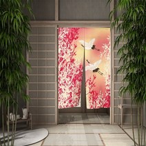 중문커튼 방풍 비닐 커튼 자석형 방한문 중문일본 우키요-전자 도어 커튼 잉어 크레인 출입구 벚꽃 리넨 장, 16 CLX00127_02 70x120cm