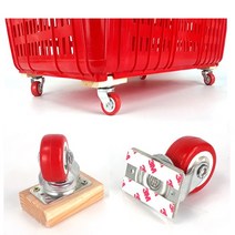 우레탄바퀴 초간단부착 목재연결형 3M접착식, 스틸베아링바퀴(목재연결형)+나사2개, 1개