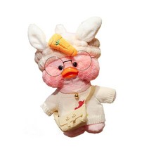 PKTOYS DIY 큐티 오리인형 크로스백 뽀글이 토이 캐릭터 빵빵덕 오리 인형 숄더백 크리스마스 명절 선물, 어깨 가방 당근 헤어 벨트 흰색 사랑 스웨터 흰색 가방, 노란 오리 어깨 가방