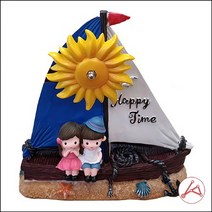 케릭터 무빙 오르골-요트 위의 소년소녀 블루