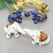 D15 커플 코끼리 2P set 도자기 장식품, 화이트