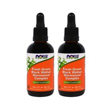 NOW Foods 나우푸드 프레쉬 그린 블랙 월넛 웜우드 콤플렉스 60ml 2팩 Green Bla Walnut Wormwood, 2개