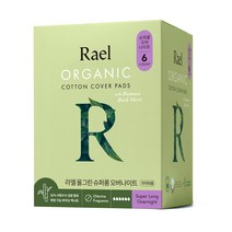 라엘 유기농 순면커버 올그린 생리대 슈퍼롱 오버나이트 6개입, 1팩, 6개, 패드형