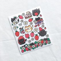 기타 바보사랑[미야문구샵]미야오 투명스티커_딸기가좋아